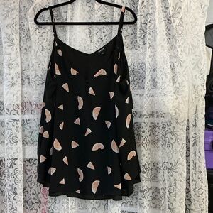 Torrid Black Camisole with Watermelon Pattern